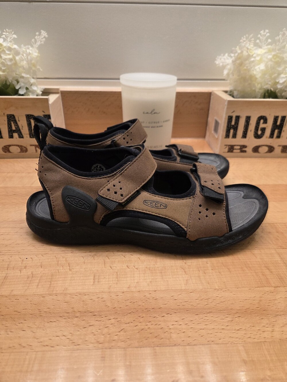 KEEN Rialto 3 Point DARK EARTH Men's Sandals Brown US Size 9